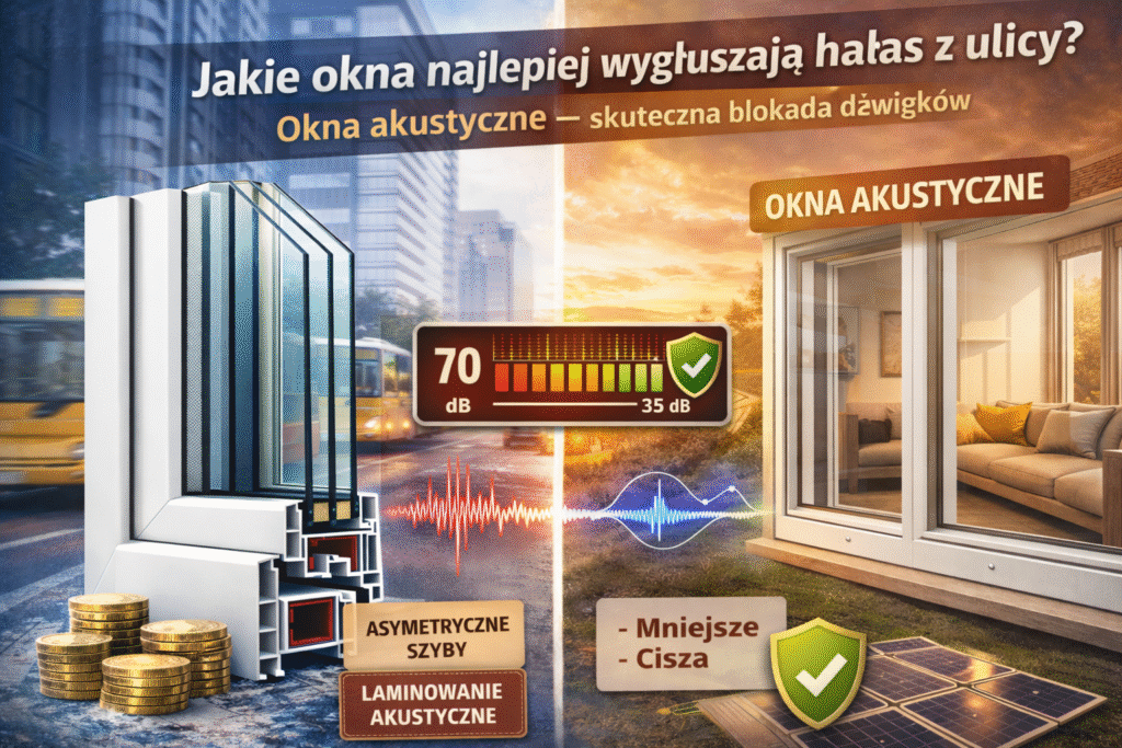 Okna akustyczne wygłuszające hałas z ulicy – porównanie redukcji dźwięku i izolacyjności akustycznej Rw w domu i mieszkaniu