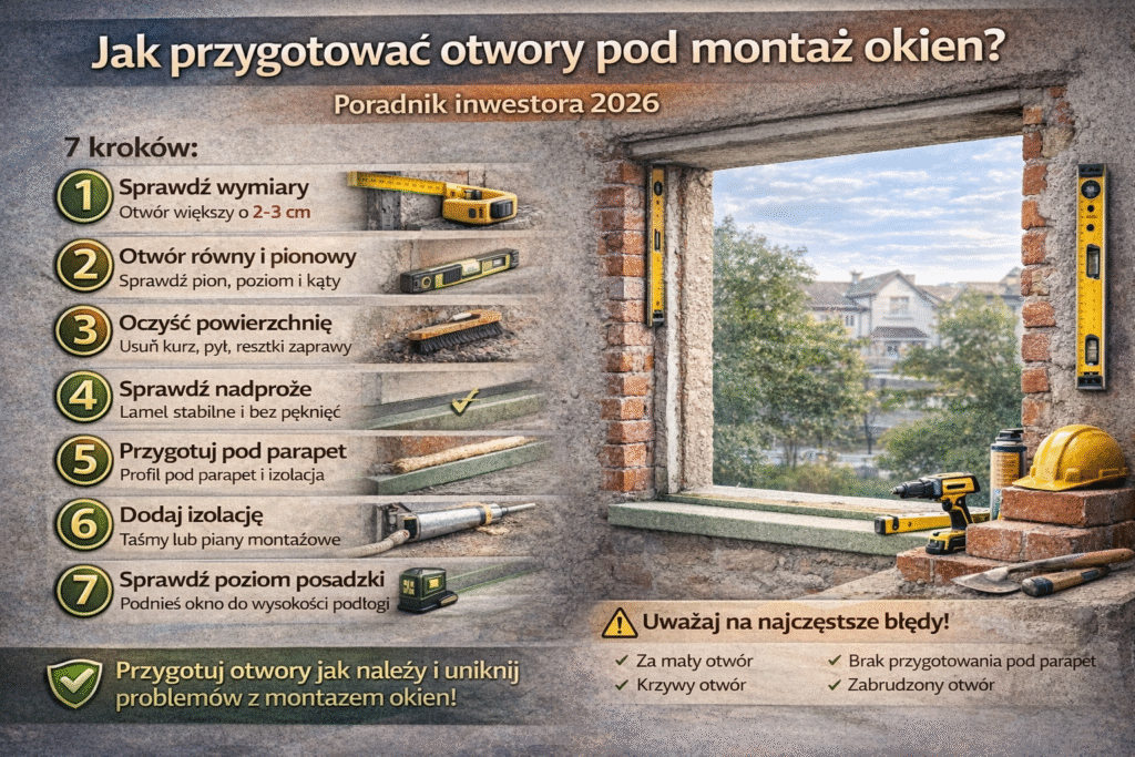Jak przygotować otwory pod montaż okien Poradnik inwestora 2026
