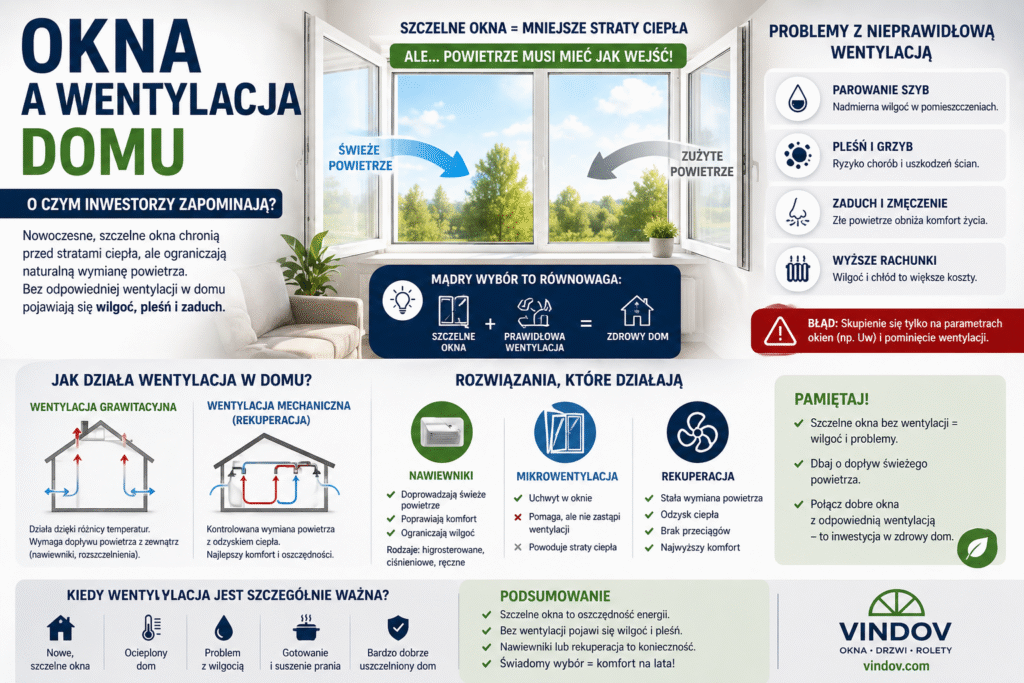 nawiewniki w oknach wentylacja grawitacyjna okna parowanie szyb przyczyny wilgoć w domu okna