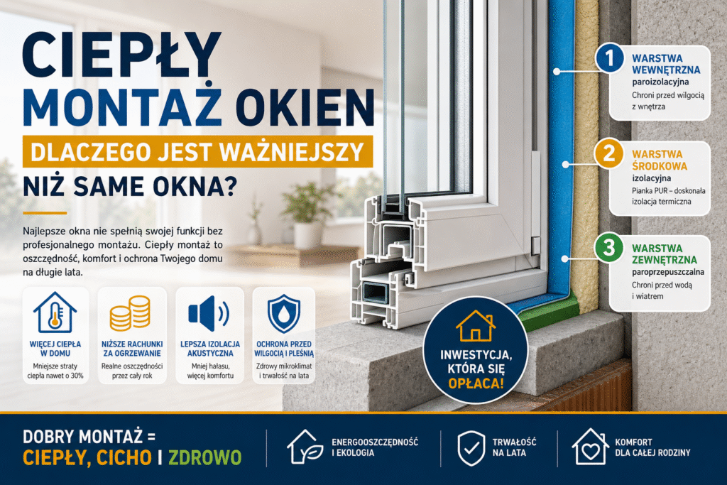 ciepły montaż okien warstwowy