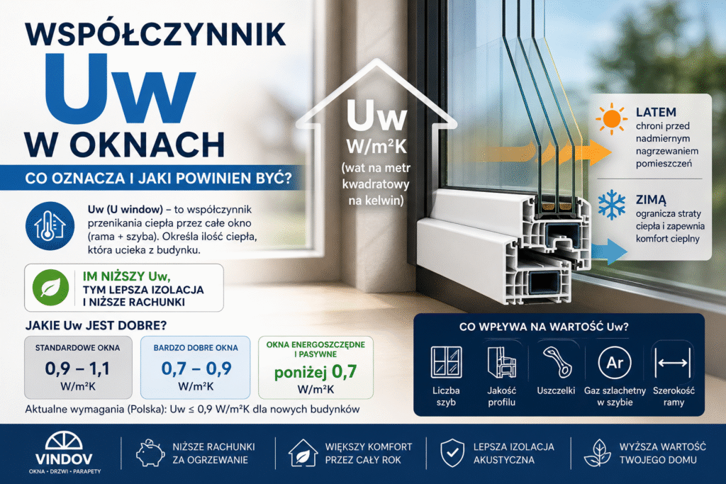 współczynnik Uw okna schemat parametry okien Uw energooszczędne okna Uw